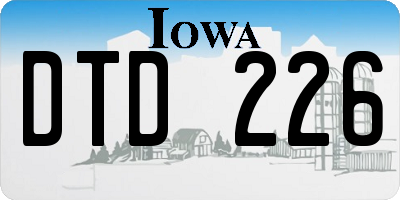 IA license plate DTD226