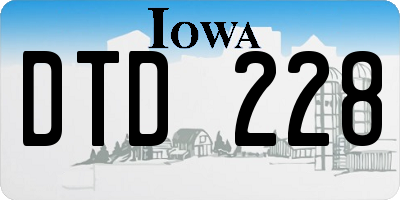 IA license plate DTD228