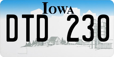 IA license plate DTD230
