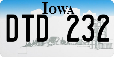 IA license plate DTD232
