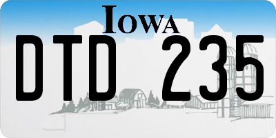 IA license plate DTD235
