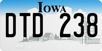 IA license plate DTD238