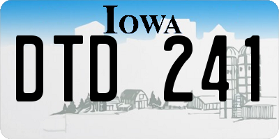IA license plate DTD241