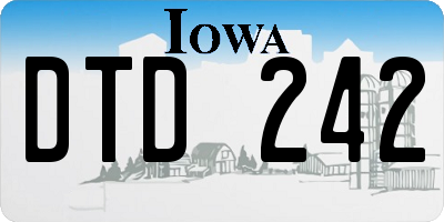 IA license plate DTD242