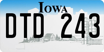IA license plate DTD243
