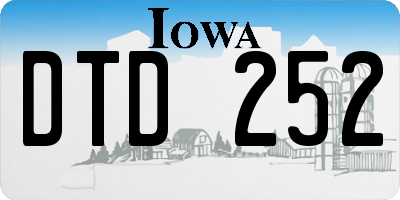 IA license plate DTD252
