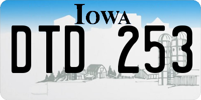 IA license plate DTD253