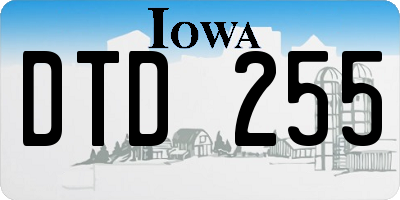 IA license plate DTD255