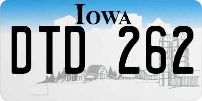 IA license plate DTD262