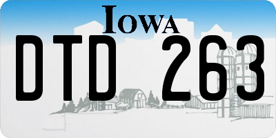 IA license plate DTD263