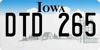 IA license plate DTD265