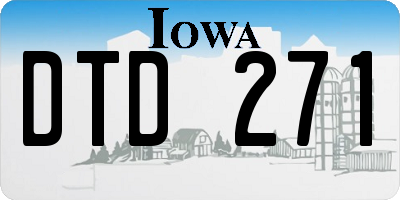 IA license plate DTD271