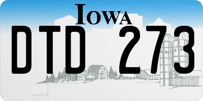 IA license plate DTD273