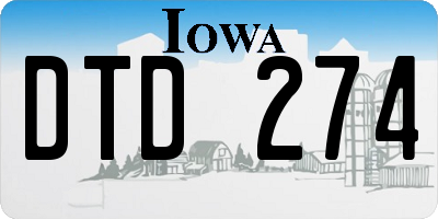 IA license plate DTD274