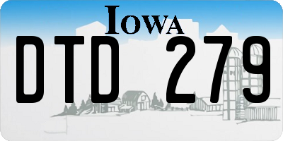 IA license plate DTD279