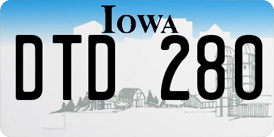 IA license plate DTD280