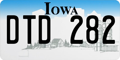 IA license plate DTD282