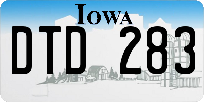 IA license plate DTD283