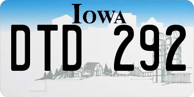 IA license plate DTD292