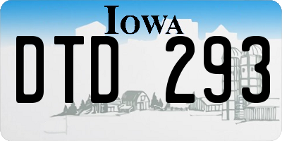 IA license plate DTD293
