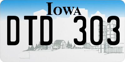 IA license plate DTD303