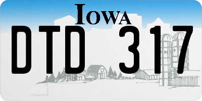 IA license plate DTD317
