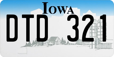 IA license plate DTD321