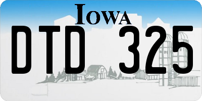 IA license plate DTD325