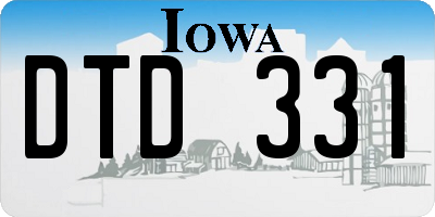 IA license plate DTD331