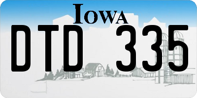 IA license plate DTD335