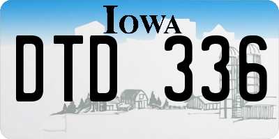 IA license plate DTD336
