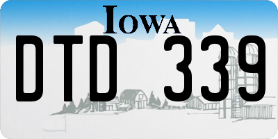 IA license plate DTD339