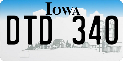 IA license plate DTD340