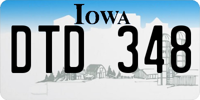 IA license plate DTD348