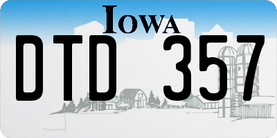 IA license plate DTD357