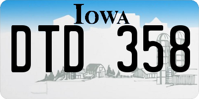IA license plate DTD358