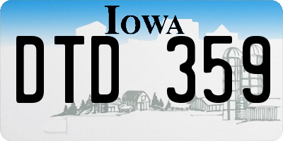 IA license plate DTD359