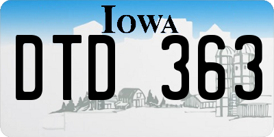 IA license plate DTD363