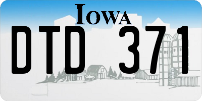IA license plate DTD371