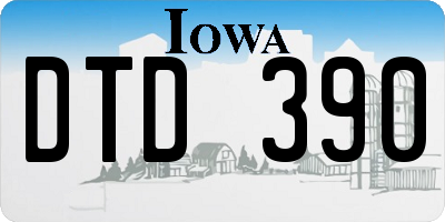 IA license plate DTD390