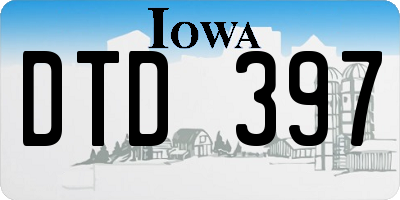 IA license plate DTD397