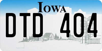 IA license plate DTD404
