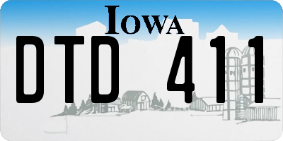 IA license plate DTD411