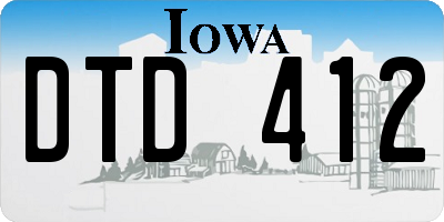 IA license plate DTD412