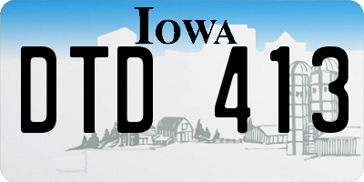 IA license plate DTD413