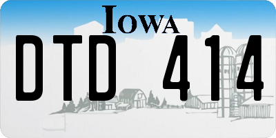 IA license plate DTD414