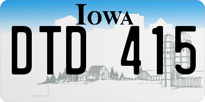 IA license plate DTD415