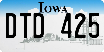 IA license plate DTD425