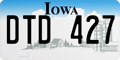 IA license plate DTD427