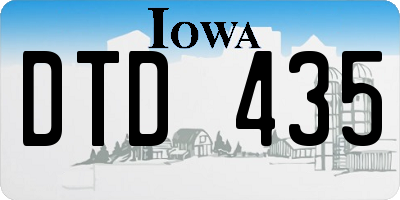 IA license plate DTD435